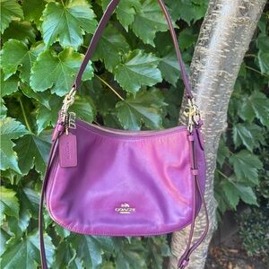 Coach Purple Leather Shoulder Bag